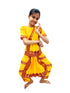 BookMyCostume Yellow & Red Bharatanatyam Saree Indian Classical Dance Costume for Girls | Kids & Adult Fancy Dress Costume